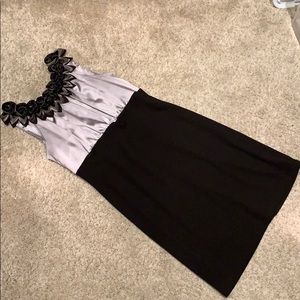 Black/Gray Silk Jewel Style Top Dress black bottom